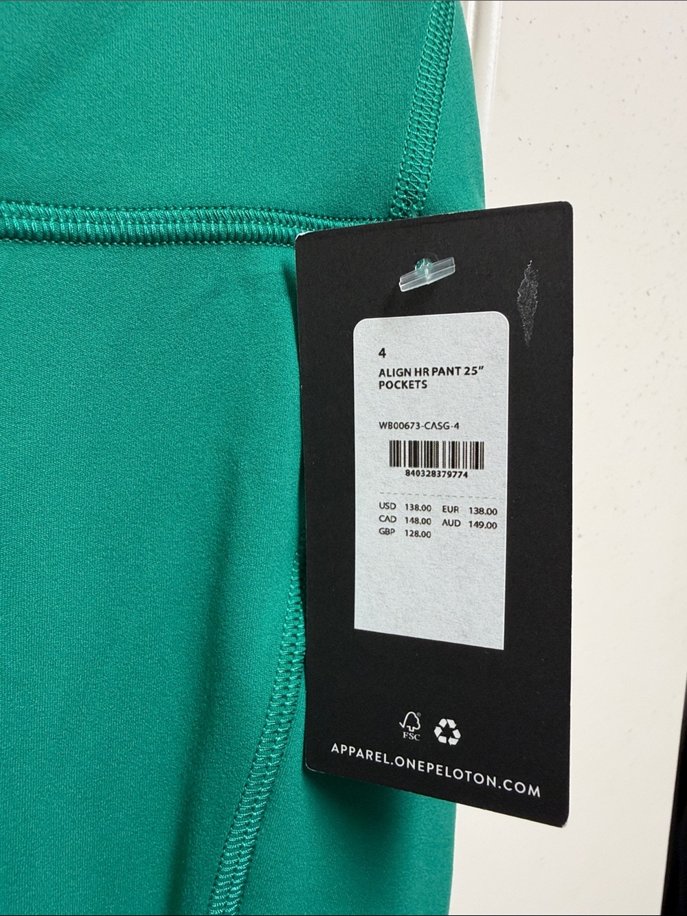 Lululemon peloton NWT green Teal Align HR High-Rise Leggings 25’ - Picture 2 of 4